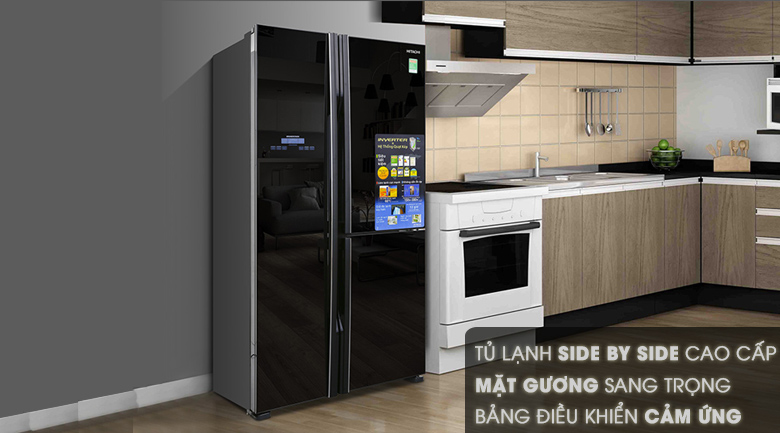 Tủ lạnh Hitachi SBS 600 lít màu đen R-M700PGV2 (GBK)
