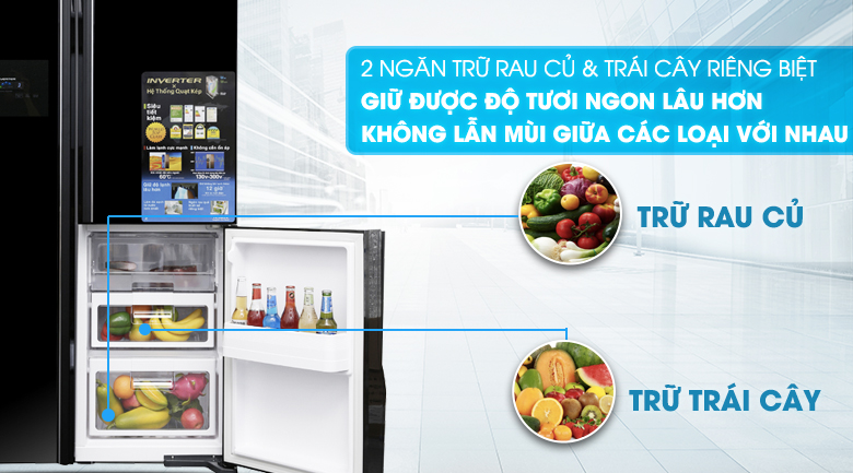 Tủ lạnh Hitachi SBS 600 lít màu đen R-M700PGV2 (GBK)
