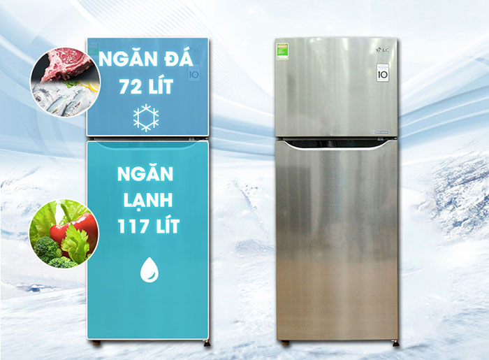 Tủ lạnh LG Inverter 189 lít GN-L205PS dung tích lớn