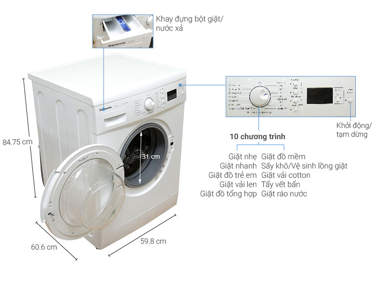Máy giặt Panasonic NA-108VK5WVT