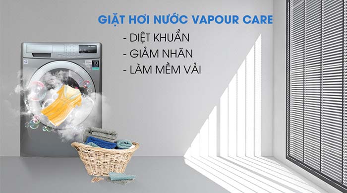 Máy giặt Electrolux 8kg inverter lồng ngang EWF12844S giặt hơi nước