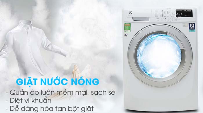 Máy giặt Electrolux 8 kg inverter lồng ngang EWF12844 giặt nước nóng