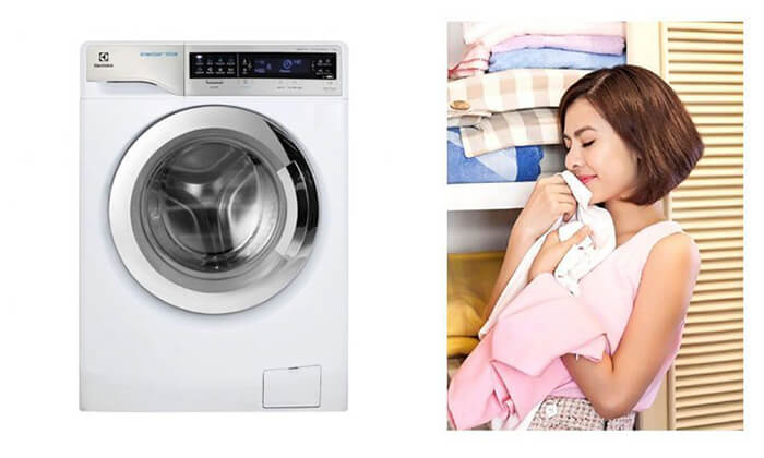 Máy giặt Electrolux 11kg inverter lồng ngang - trắng EWF14113 quần áo thơm mát