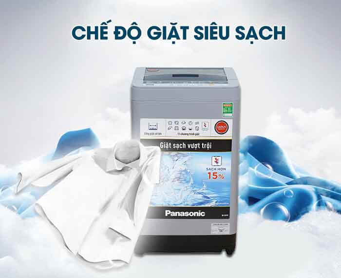 Máy giặt panasonic 8kg lồng đứng NA-F80VS9GRV giặt siêu sạch