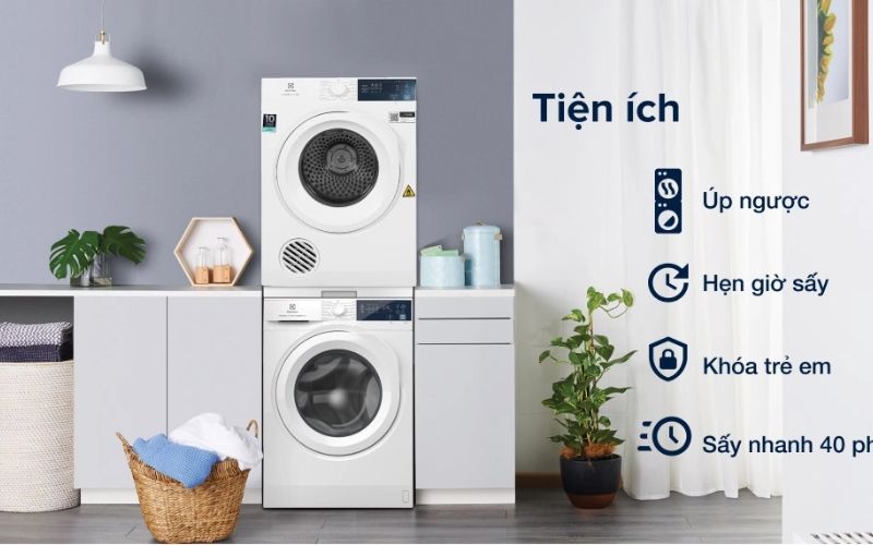  Máy giặt sấy Electrolux kết hợp giặt và sấy, tiết kiệm thời gian cho gia đình bạn