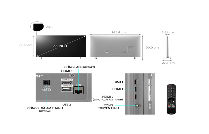 Smart Tivi LG NanoCell 4K 65 inch 65NANO77
