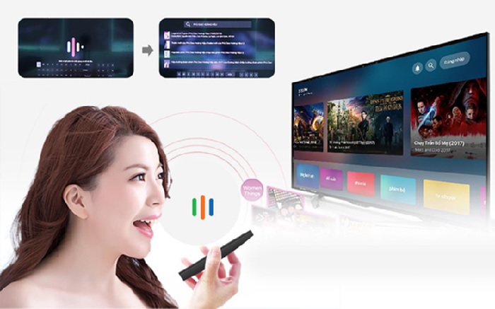 ứng dụng điều khiển giọng nói của Smart Tivi Samsung Crystal UHD 4K 65 inch UA65AU8000KXXV