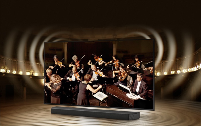 Công Nghệ Q-Symphony của Smart Tivi Samsung UHD 4K 50 inch UA50AU7000KXXV