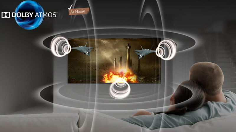 Các tivi LG NanoCell sử dụng công nghệ âm thanh vòm 3D Dolby Atmos